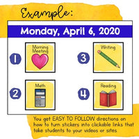 Distance Learning Daily & Weekly Lesson Plan Templates & Stickers! Google Slides
